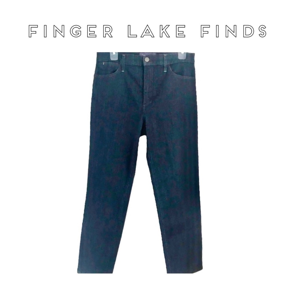 New NYDJ Dark Blue Wash Straight Leg Jeans, Size 12